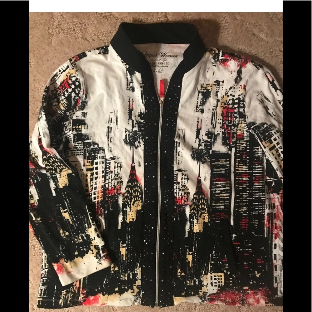 Onque Woman 2x Jacket New York Scene Black White